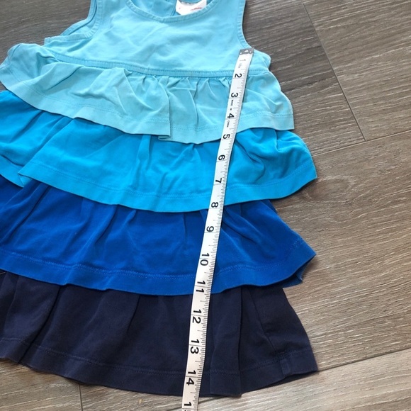 Hanna Andersson Sleeveless Blue Tiered Ruffle Dress Girls Size 90 US Size 3 - Picture 5 of 9